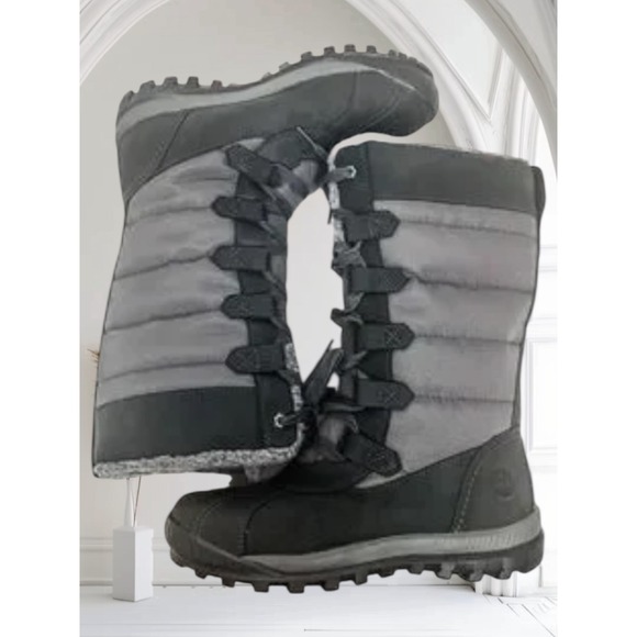 Timberland Womens Waterproof Winter Snow Boots Padded Lace Up Gray Size 8 - Picture 1 of 15